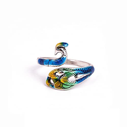 Pingyongchang 9pcs Vintage Adjustable Knitting Loop Crochet Ring  Punk Crochet Ring - Knitting Accessories  Snake Peacocks Fish Open Finger Ring/Adjustable Braided Ring for Faster Knitting Best Women Men Rings - Image 4